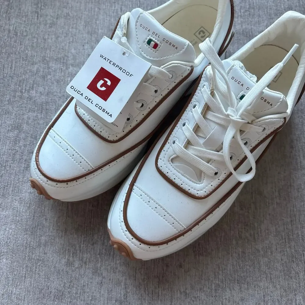 $219 NWT Duca del Cosma Alexa women's white spikeless waterproof golf shoes - Picture 2 of 5